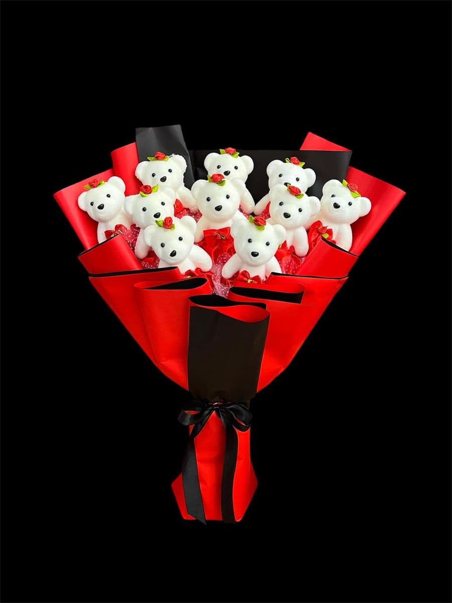 Kırmızı Etekli Ayıcık Buketi