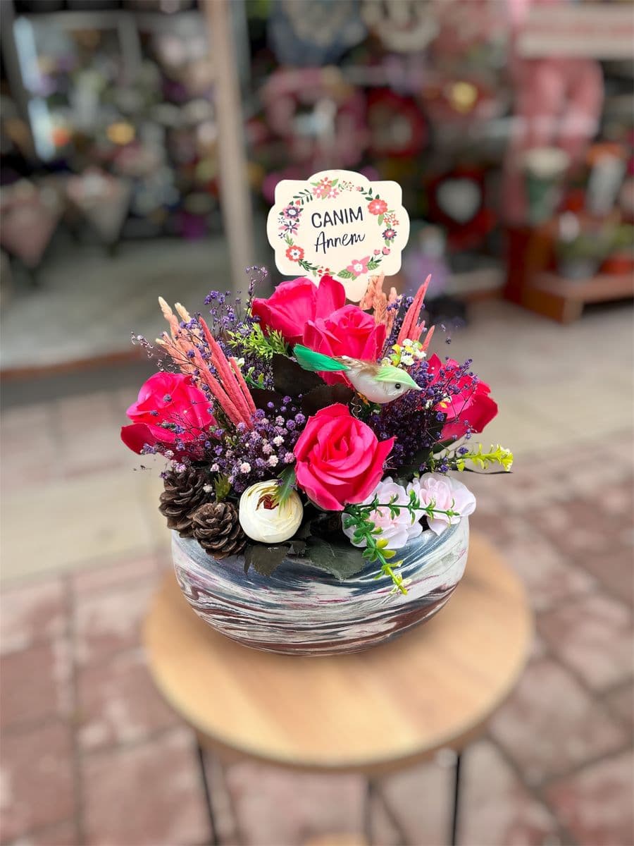 Midye Saksıda Güller - Küçük Görsel 2