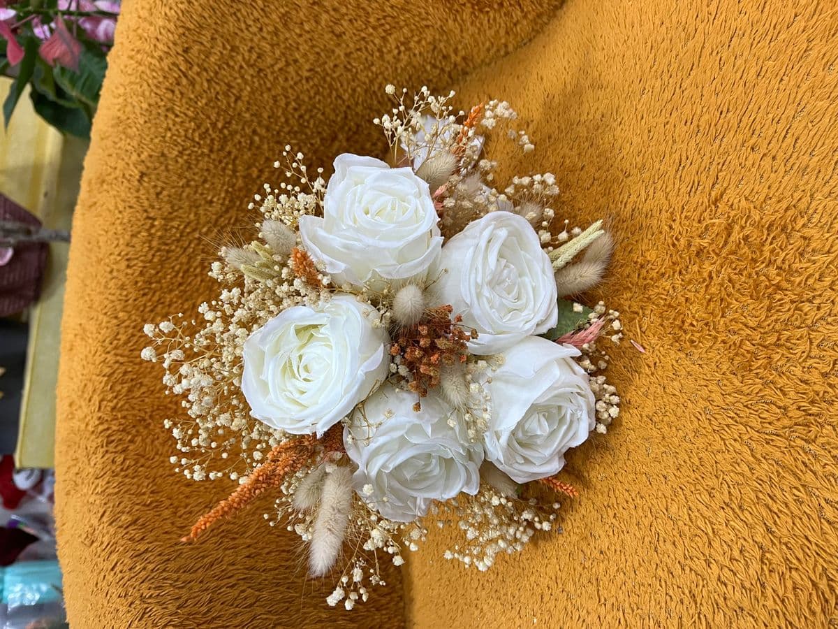 Kuru Çiçekli Gül Buket - Küçük Görsel 2