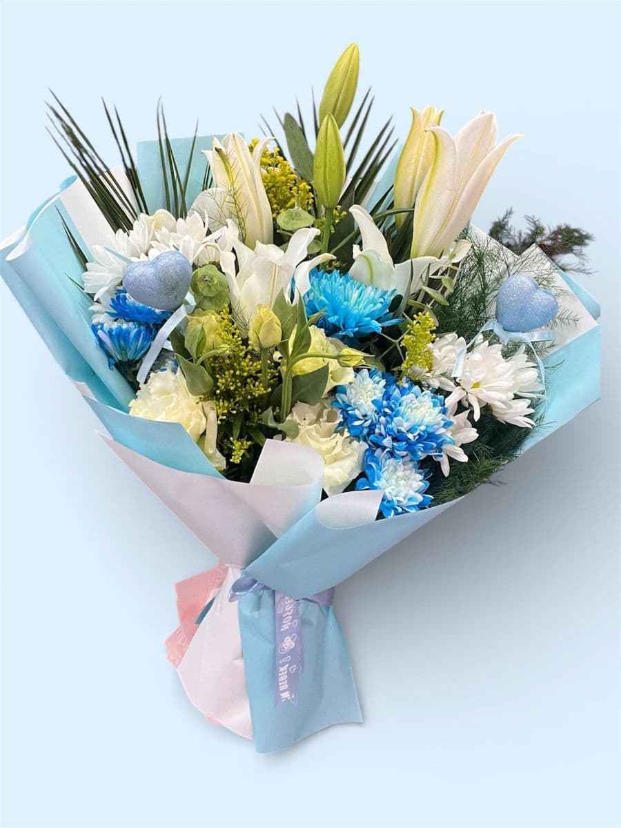 Lilyumlu Hoşgeldin Bebek Buketi - Görsel 1