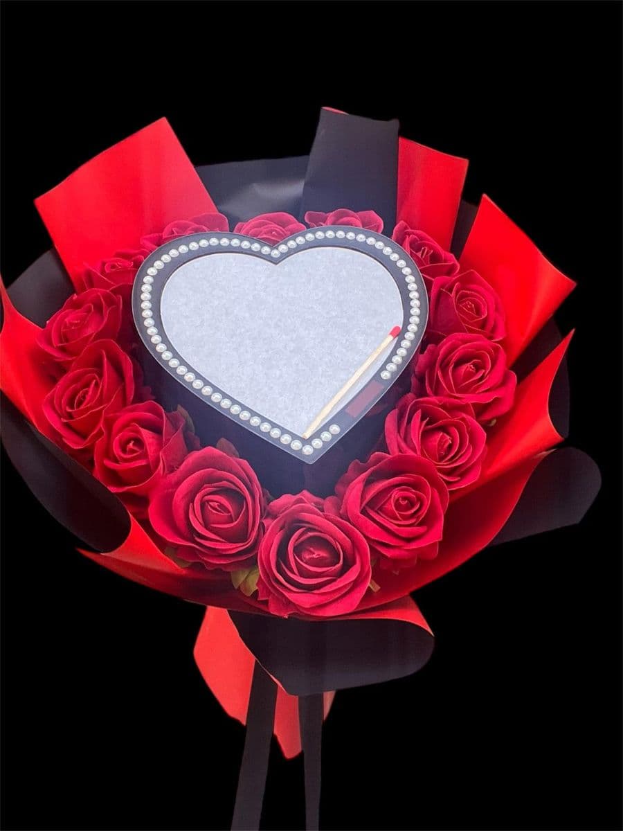 Alevli Hediyeli  Yapay Gül Buketi - Küçük Görsel 4