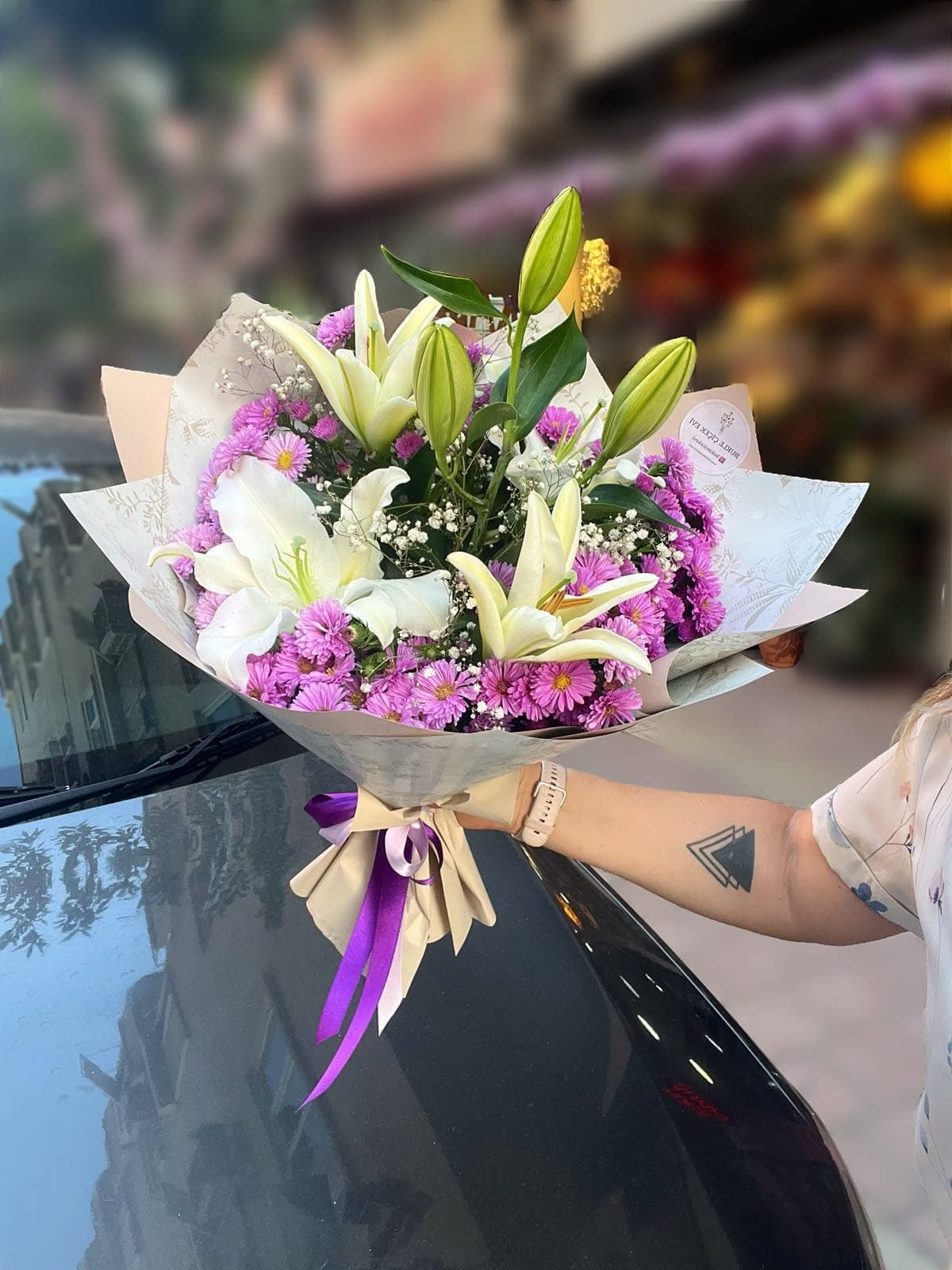 Lilyumlu Aster Buketi - Görsel 1