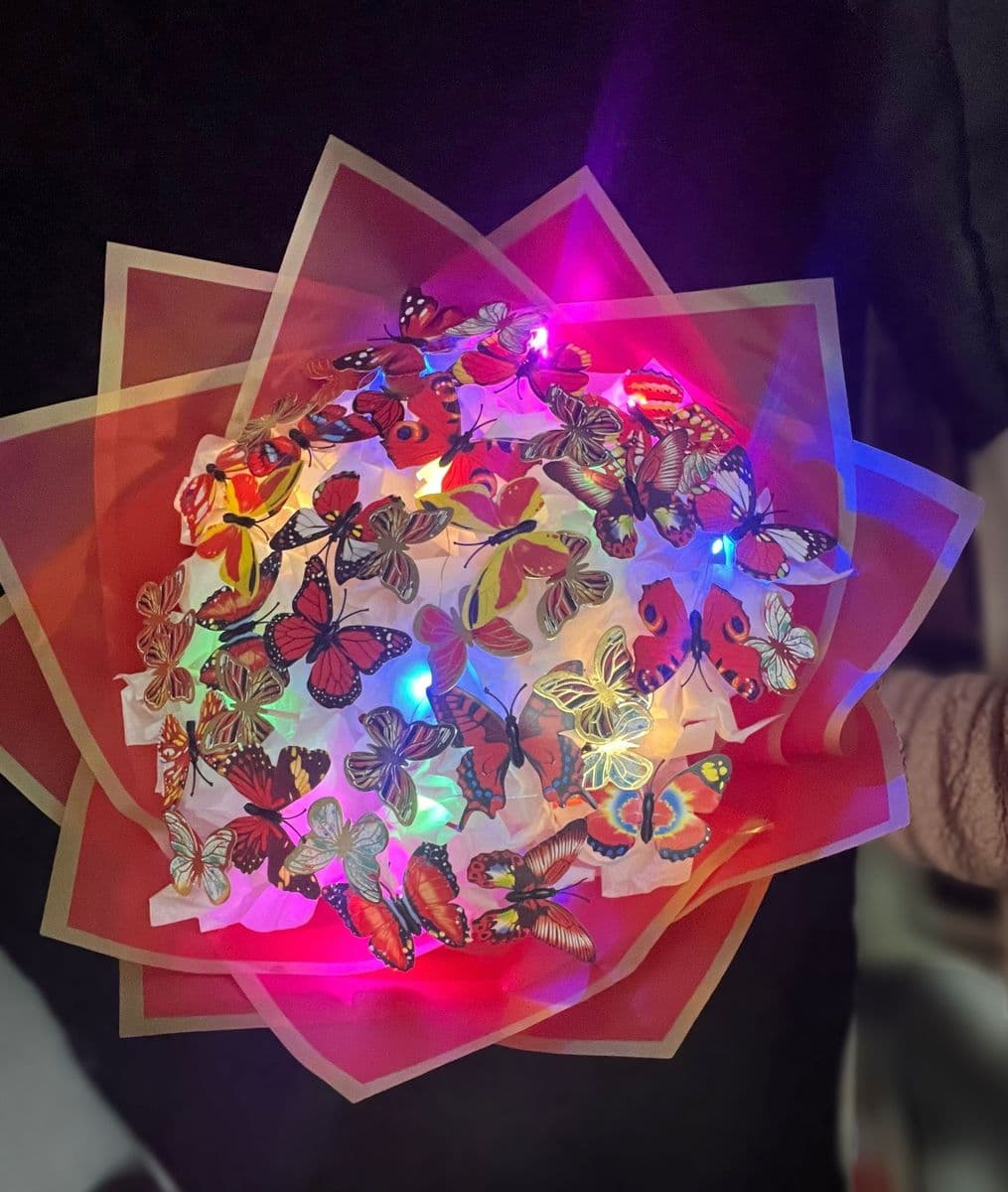 Işıklı Kırmızı Kelebekler - Küçük Görsel 2