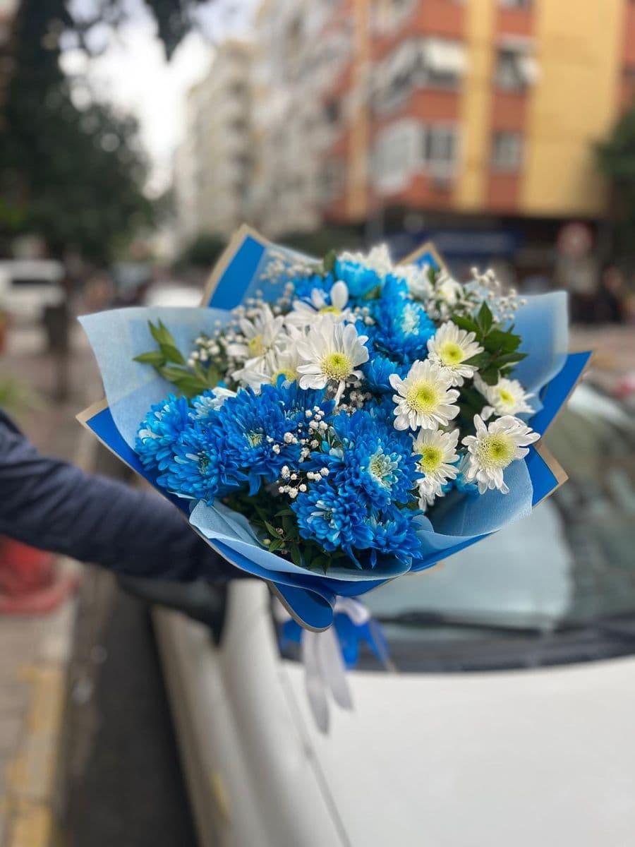 Mavi Ve Beyaz Buket