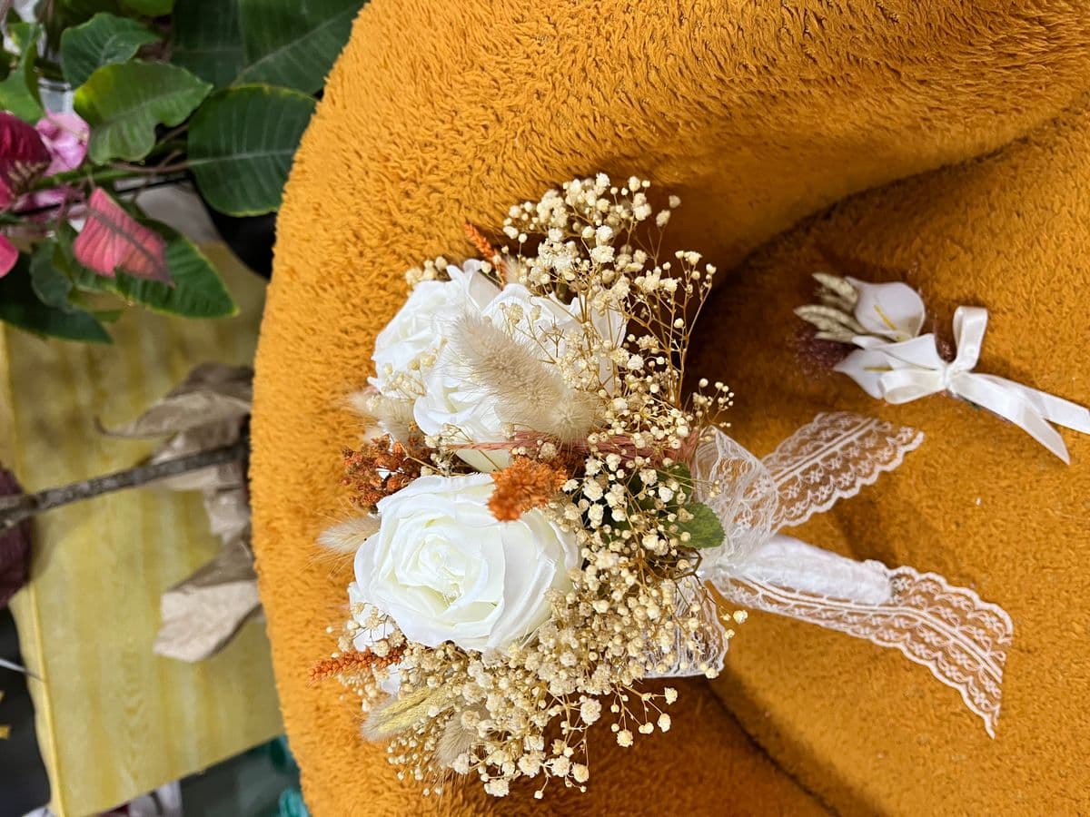 Kuru Çiçekli Gül Buket