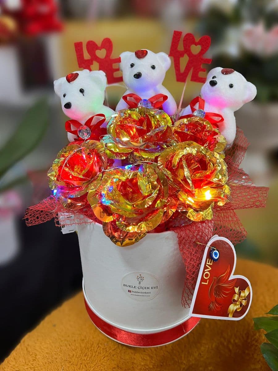 Kutuda Işıklı Sonsuzluk Gülleri - Görsel 1