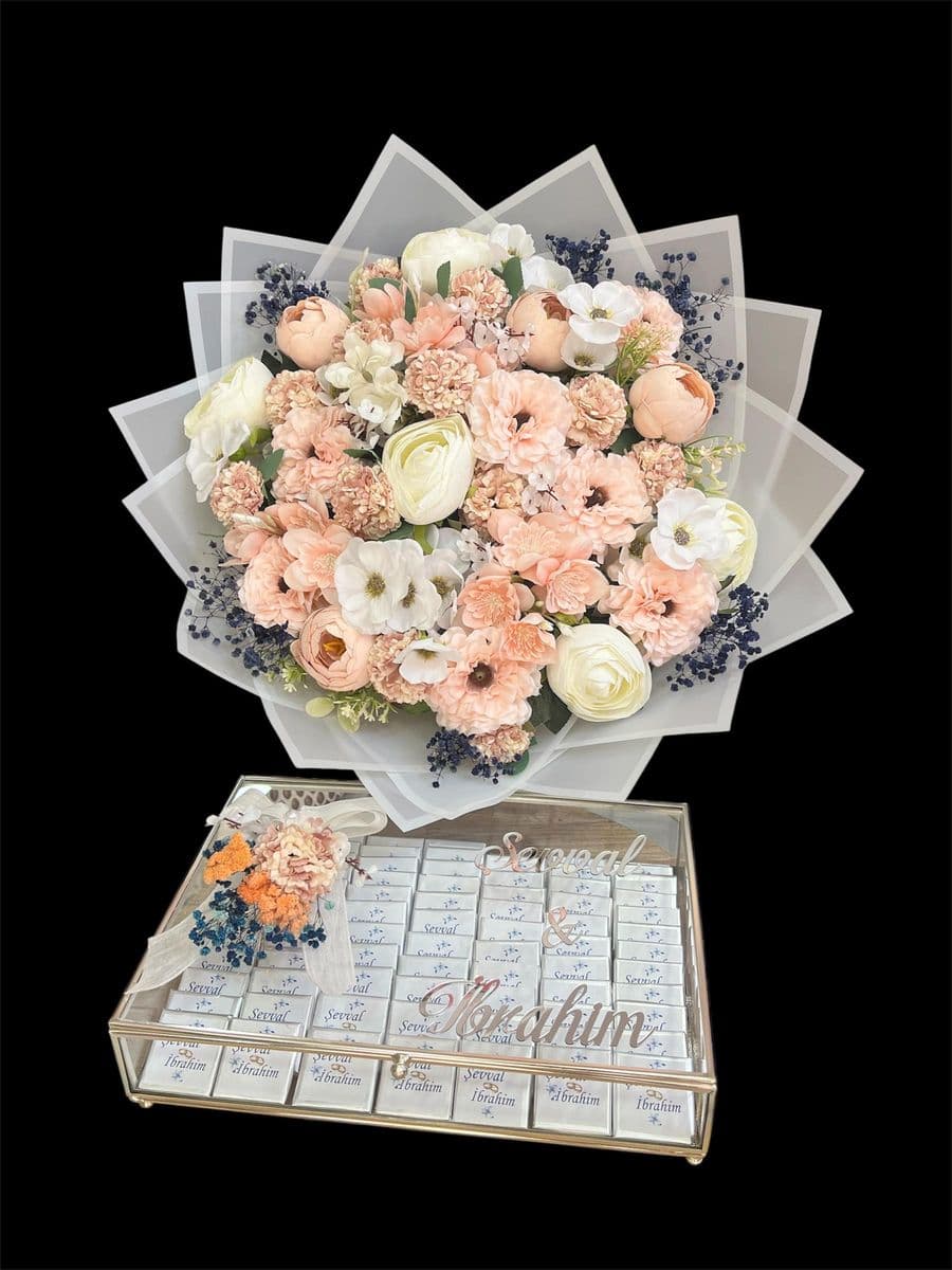 Somon Buket Ve Gümüş Sandık Kutu - Küçük Görsel 4