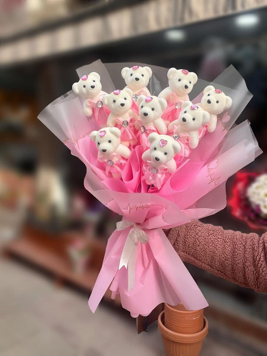 Pembe Etekli Ayıcık Buketi - Görsel 1