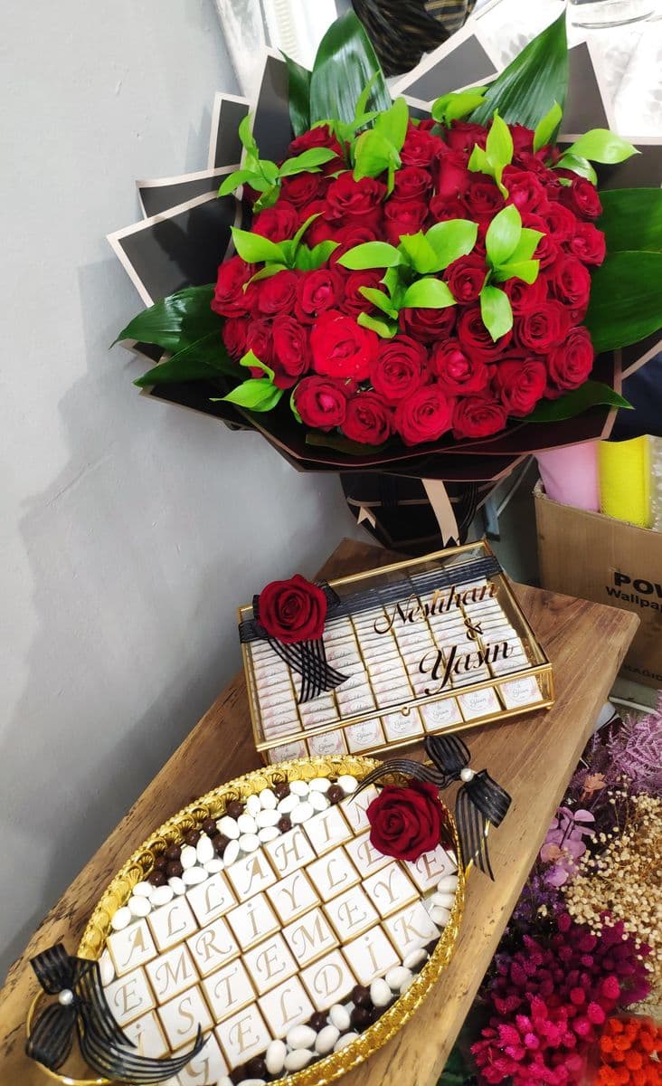 51 Canlı Güllü 3 lü Set - Görsel 1