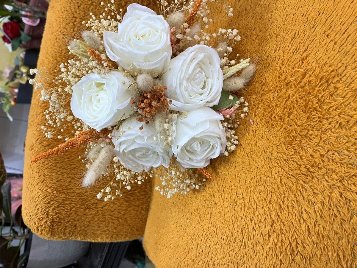 Kuru Çiçekli Gül Buket - Küçük Görsel 3