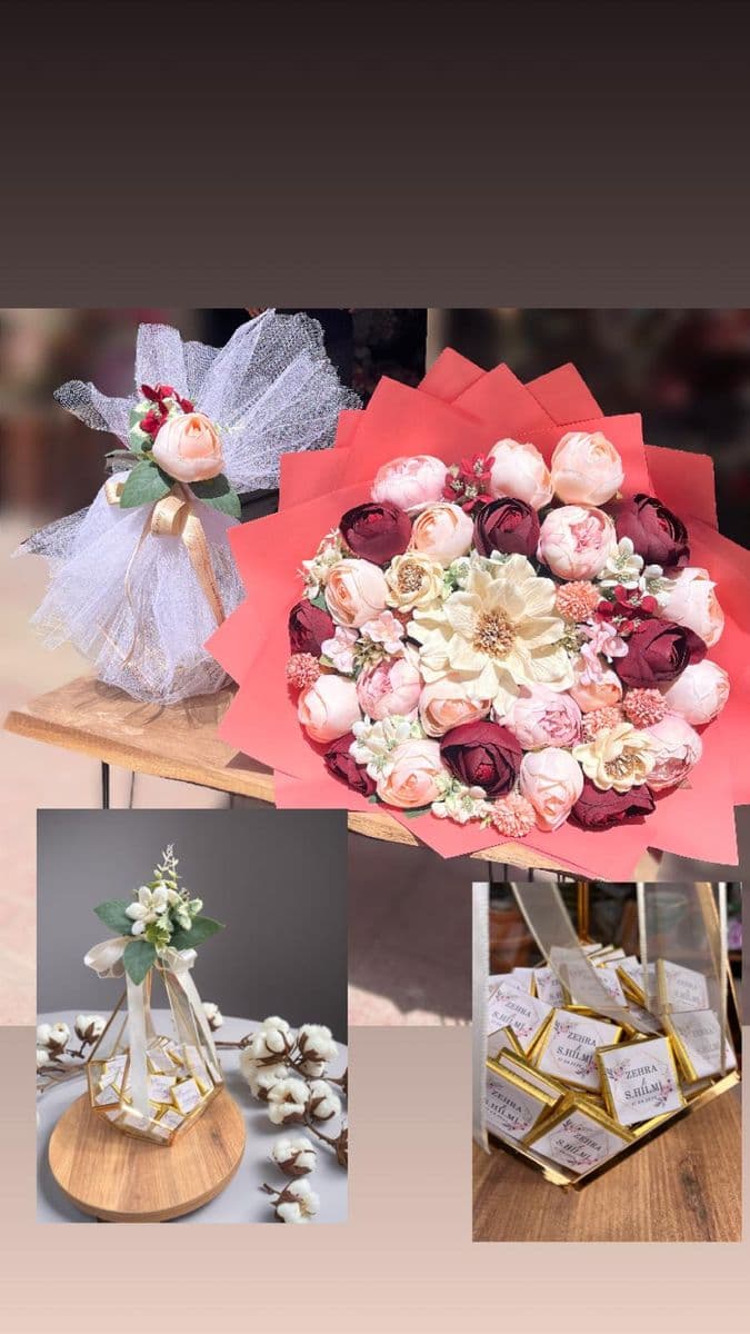 Bordo Detaylı Yapay İsteme Seti - Küçük Görsel 3