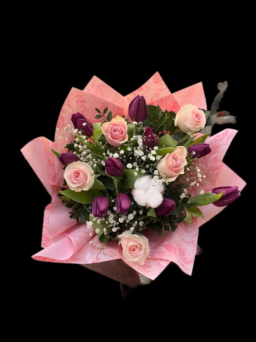 Lale ve Pembe Gül Uyumu - Küçük Görsel 2