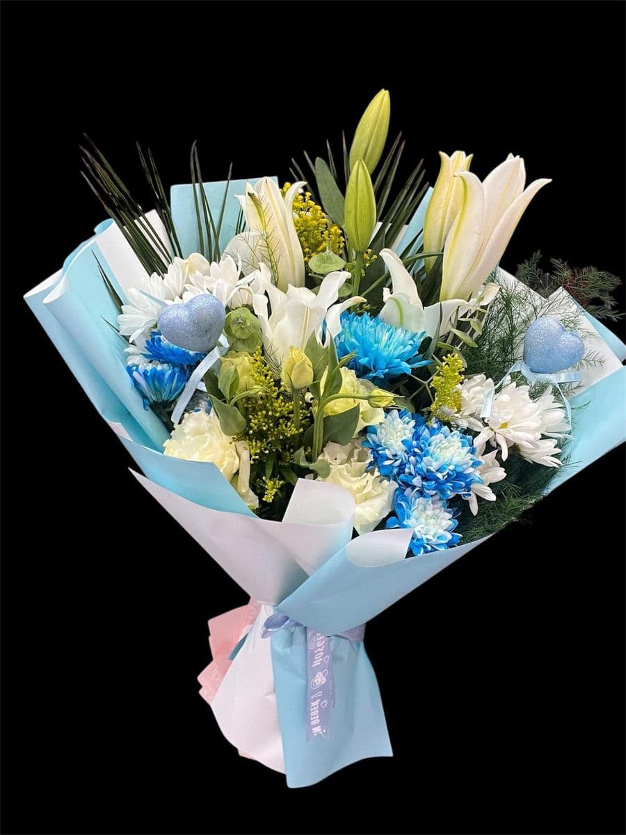 Lilyumlu Hoşgeldin Bebek Buketi - Küçük Görsel 2