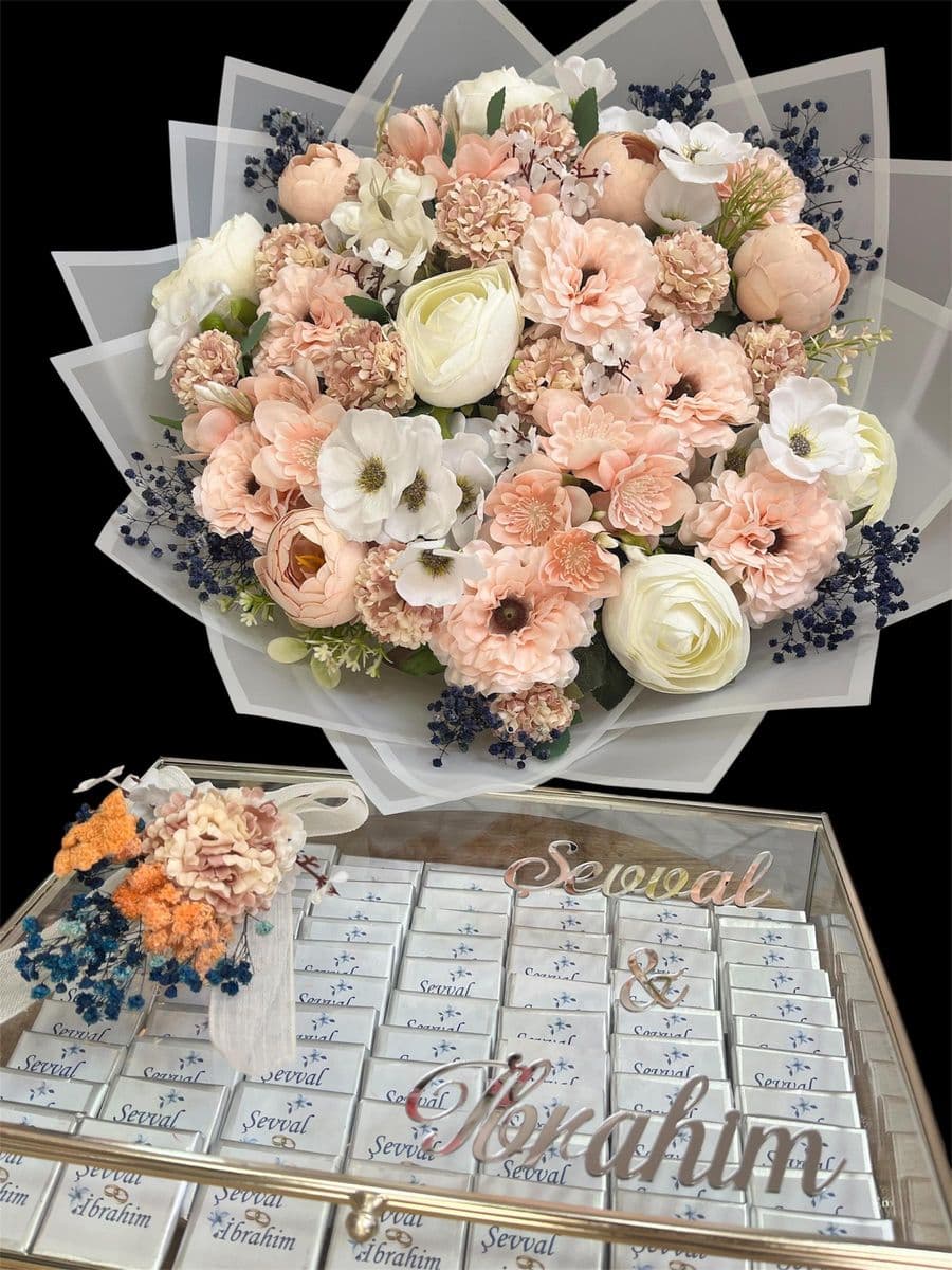 Somon Buket Ve Gümüş Sandık Kutu - Küçük Görsel 3