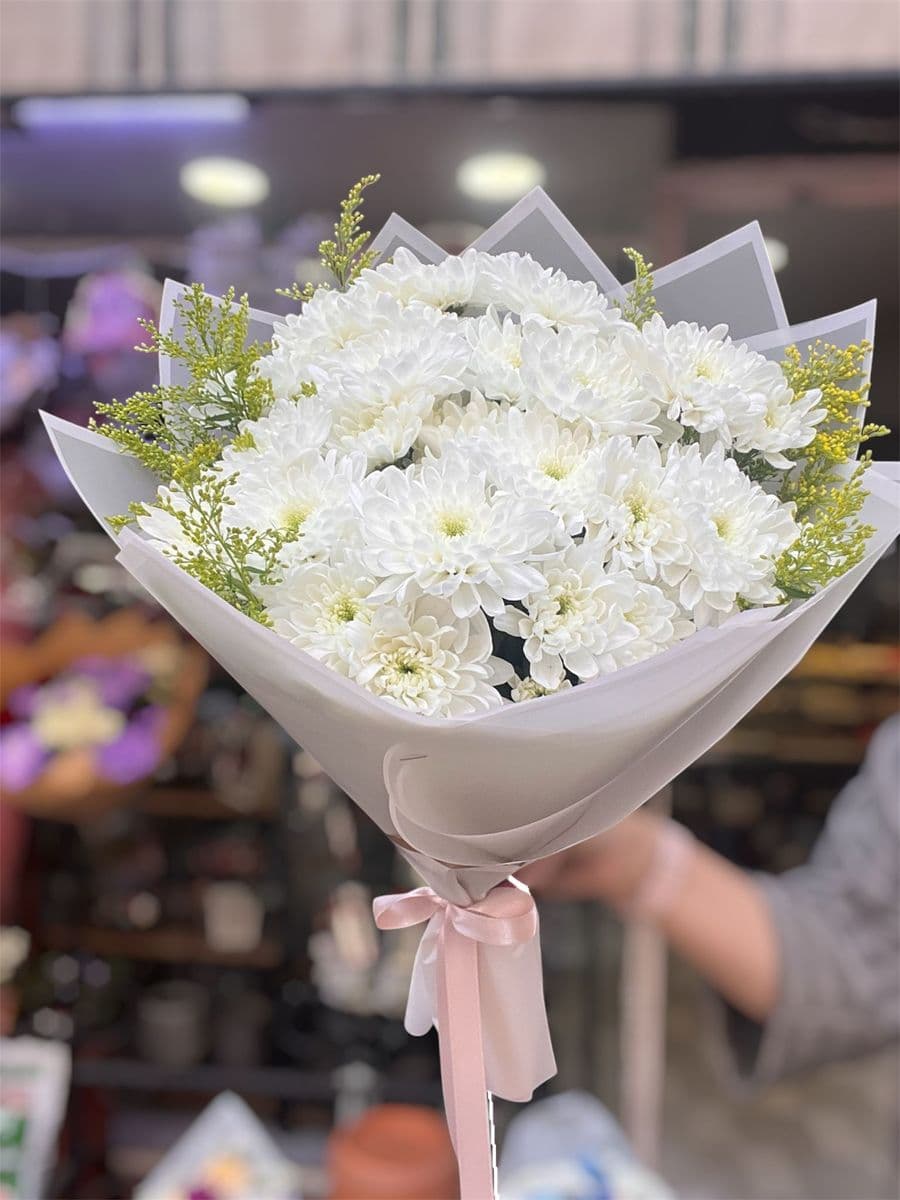 Bembeyaz Kasımpatı Buketi - Küçük Görsel 2