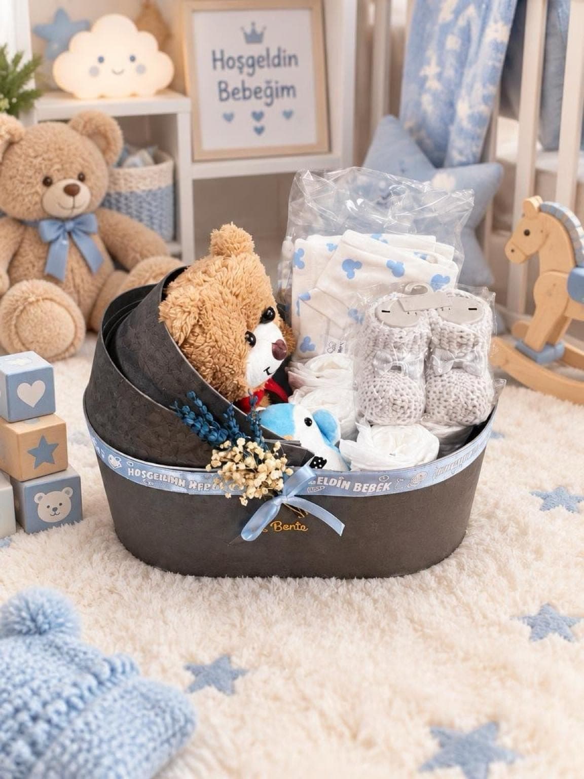 Pusette Erkek Giyimli Hoşgeldin Bebek  - Küçük Görsel 3