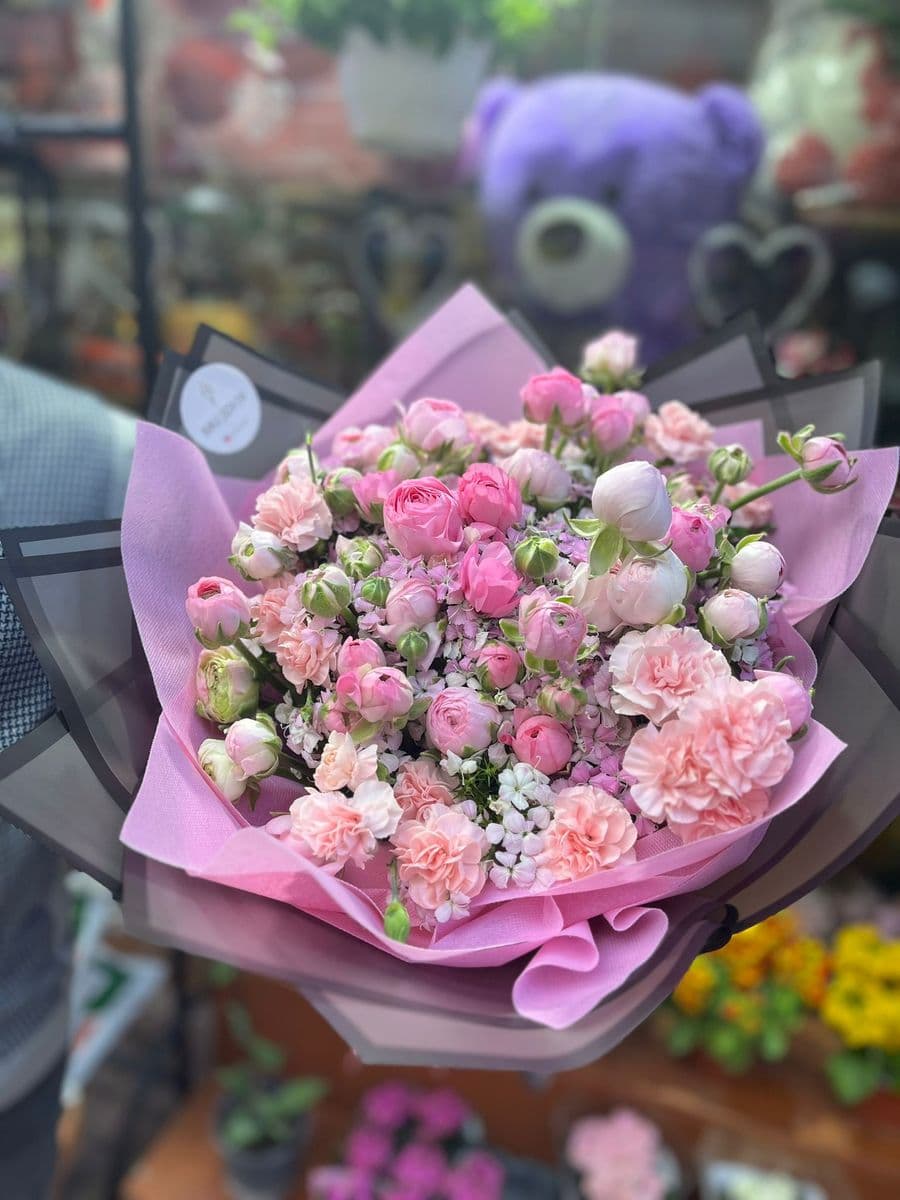 Büyük Canlı Yerli Şakayık Buketi - Görsel 1