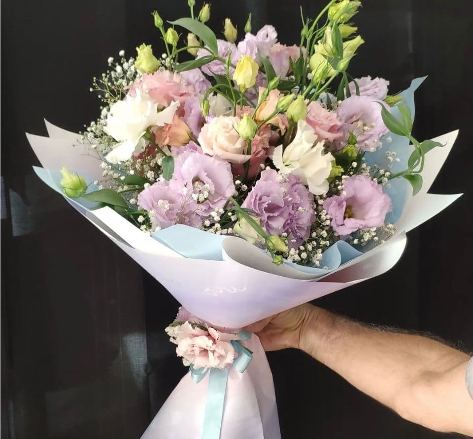 Lila Lisyantus Buketi - Küçük Görsel 2