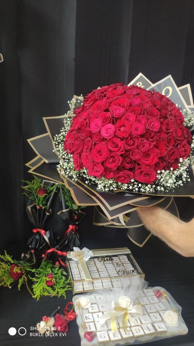 101 Canlı Güllü 3 lü Set - Görsel 1