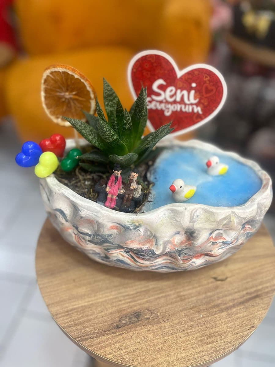 Gondol Saksıda Gülen Çiftler