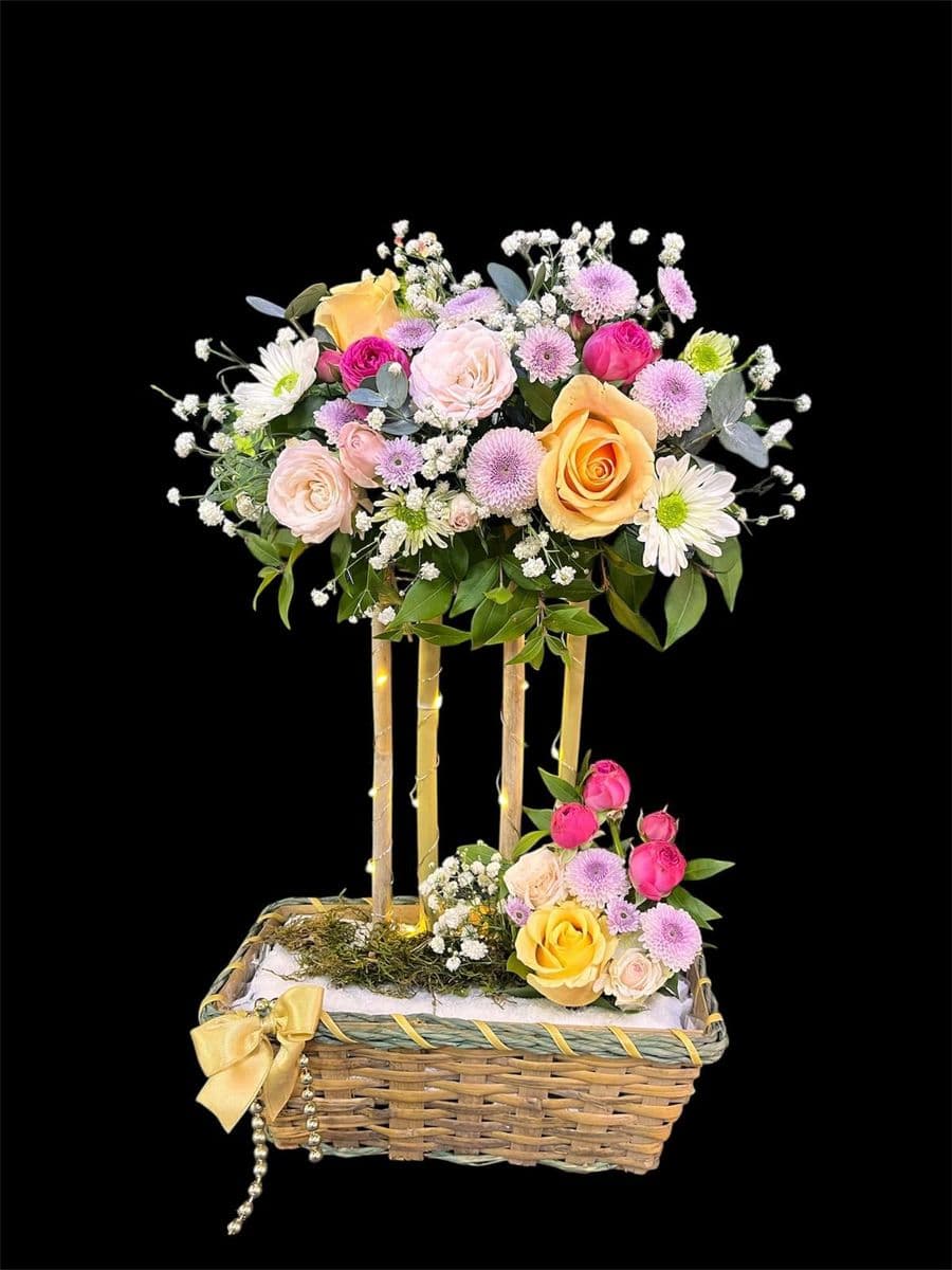 Sepette Canlı Çiçek Aranjman