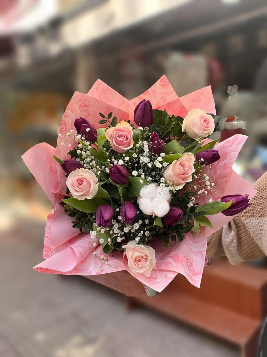 Lale ve Pembe Gül Uyumu - Küçük Görsel 3