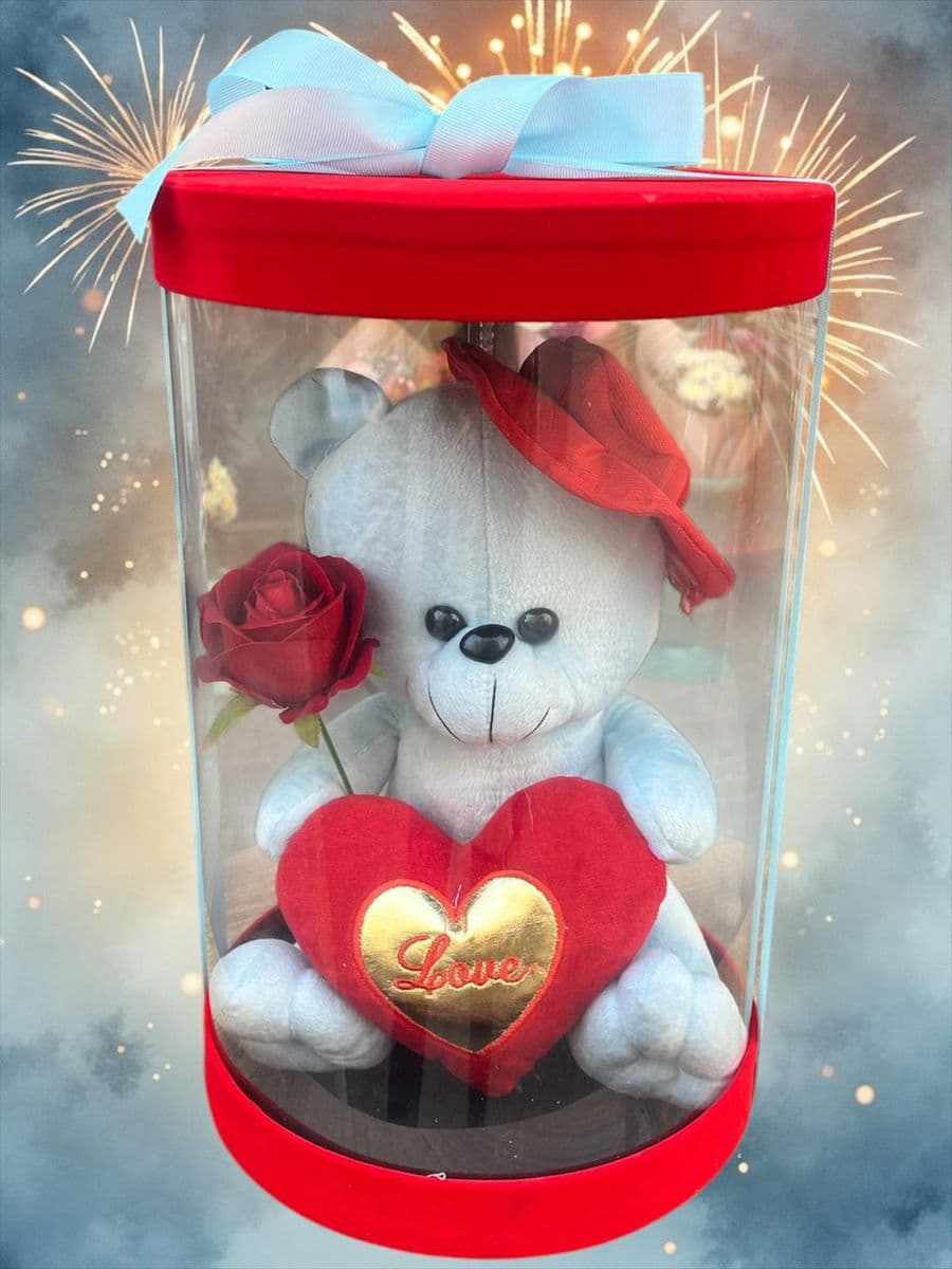 Kırmızı Kadife Kutuda Ayıcık