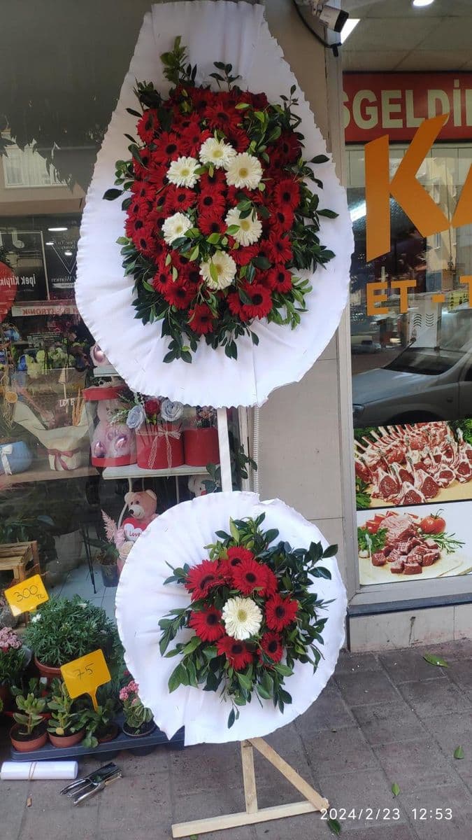 2 li Gerberalı Çelenk