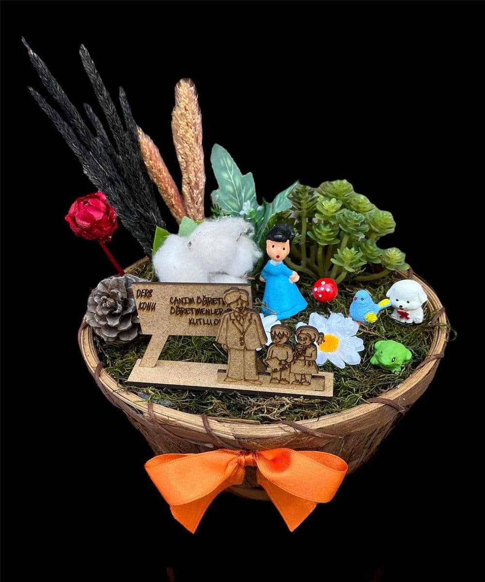 24 Kasım Temalı Sepet Teraryum - Küçük Görsel 6