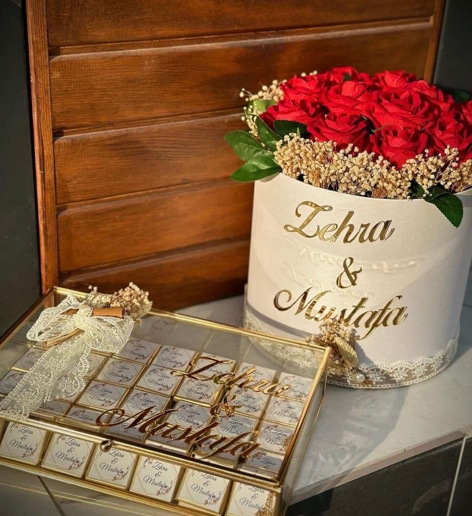 Yapay Güllü Fransız Dantelli 2 li Set - Görsel 1