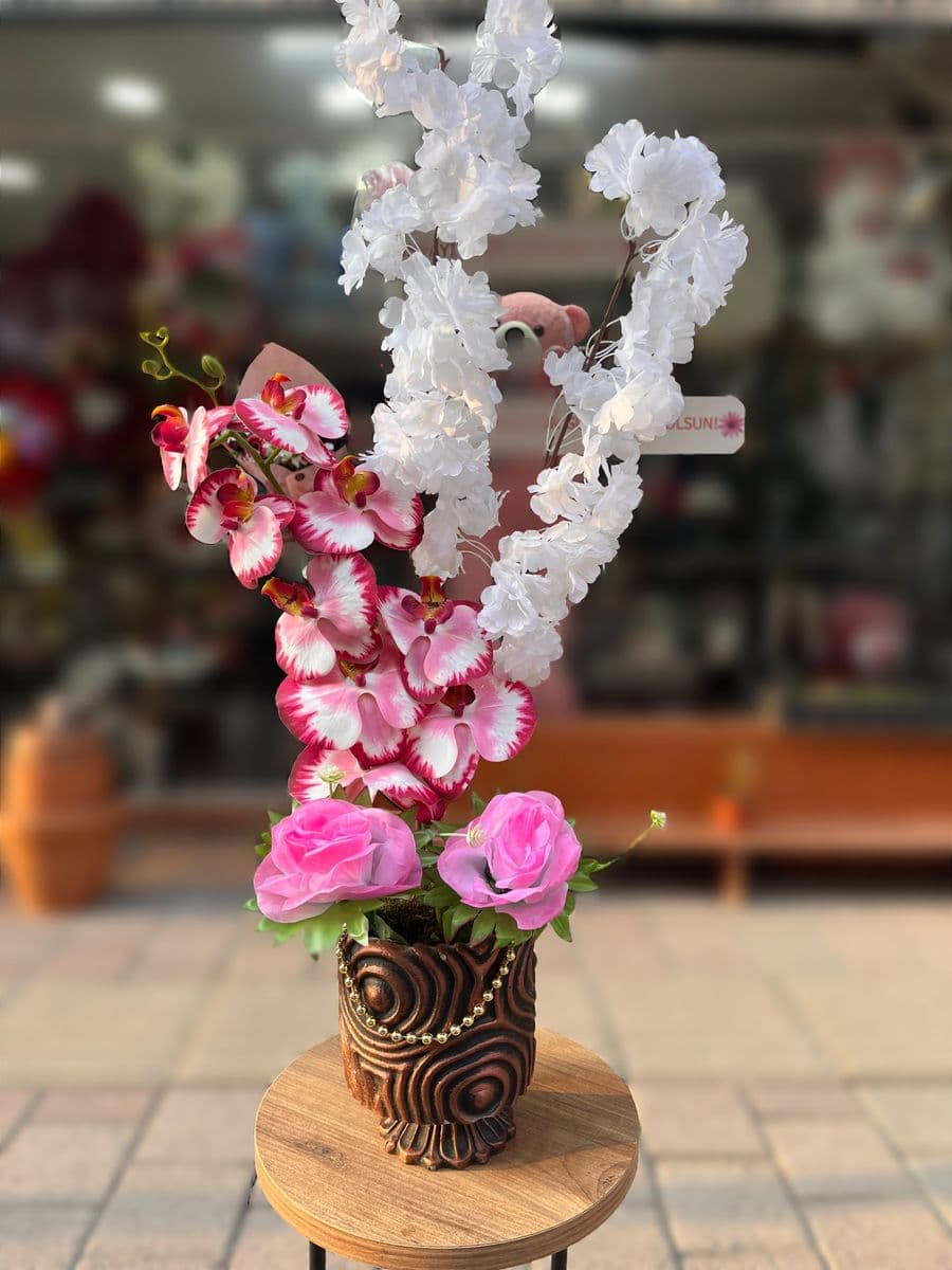 Dekor Saksıda Yapay Orkide Aranjman - Küçük Görsel 2