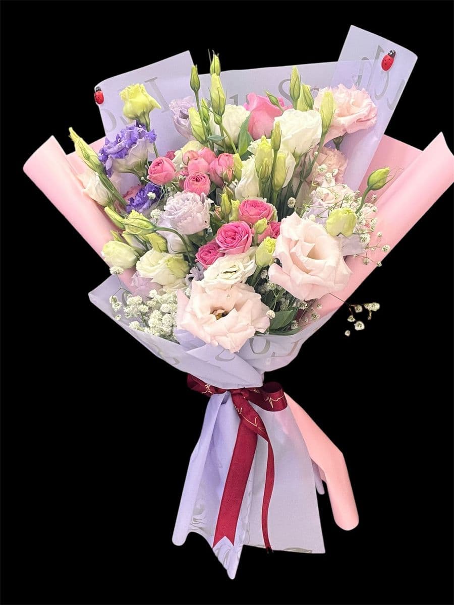 Sade Ve Zarif Lisyantuslu Mix Buket - Küçük Görsel 2