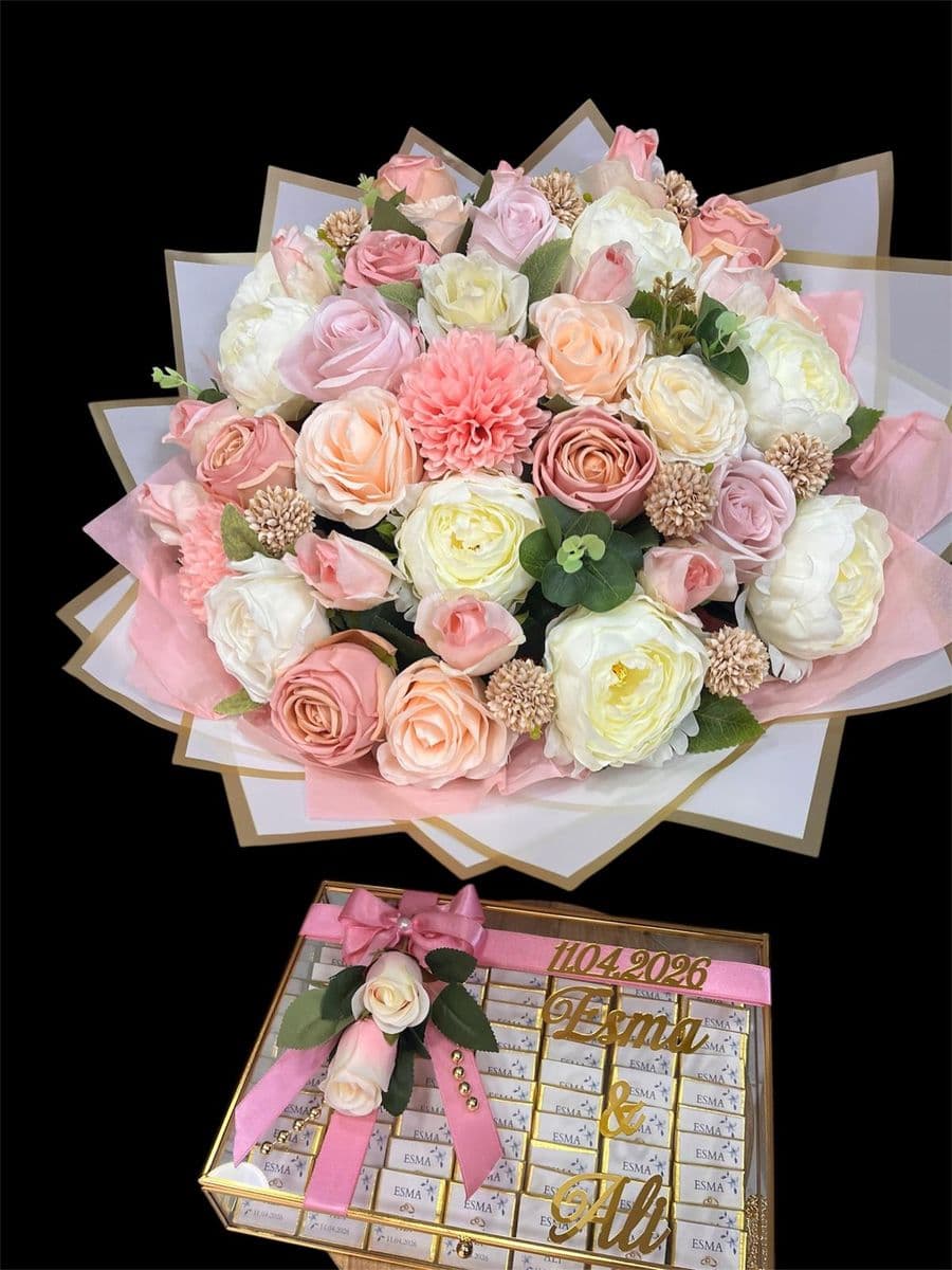 Yapay Pembe Beyaz 2 li Set - Küçük Görsel 3