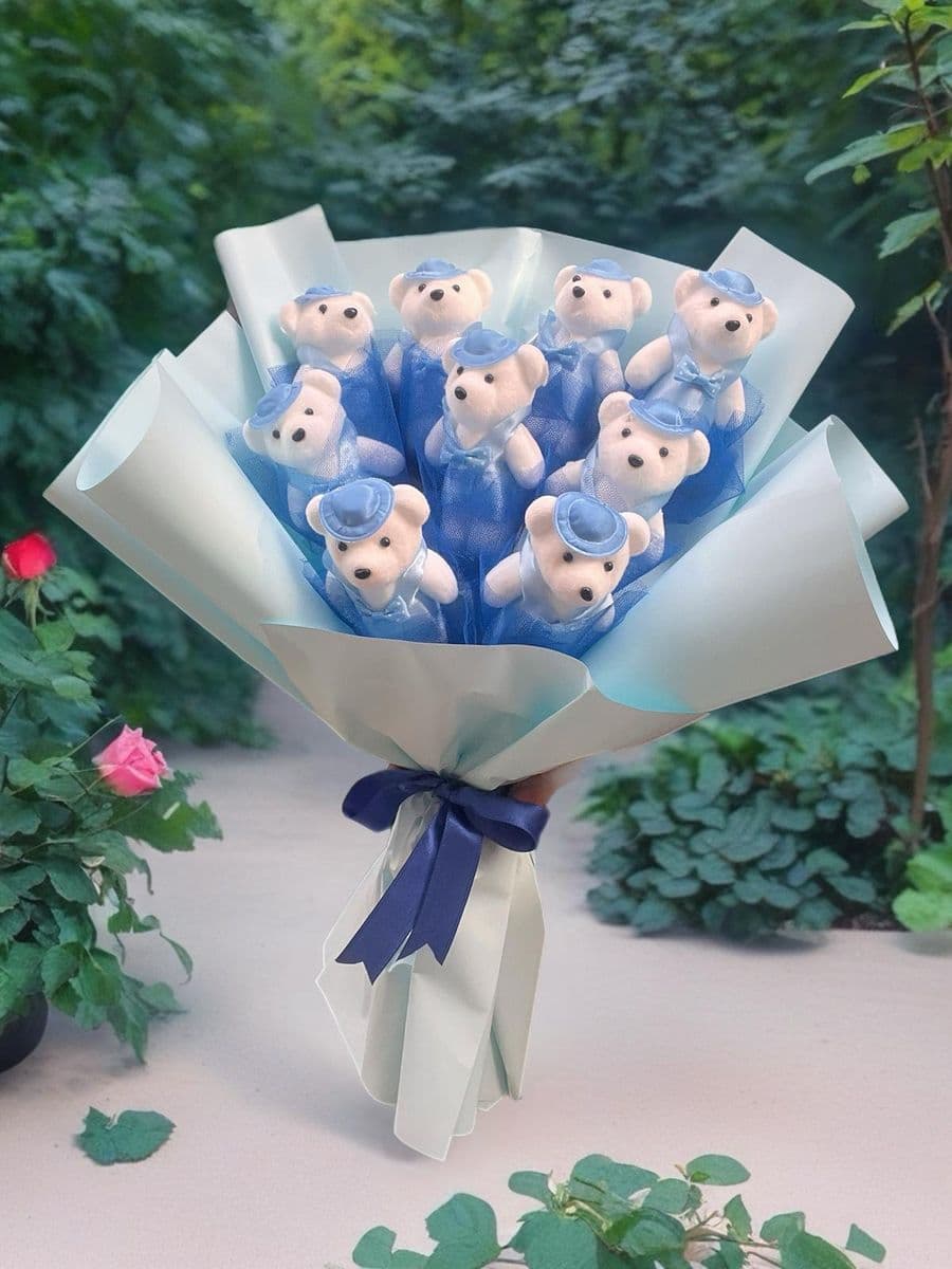 Şapkalı Ayıcık Buketi - Görsel 1