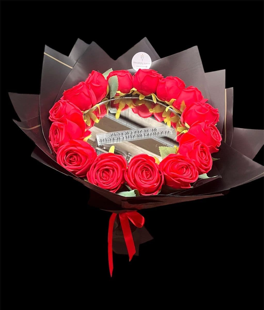 Kırmızı Gül Aynalı Buket